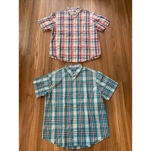 Izod Set of 2 Men's Button-up Shirts (Size Extra Large XL) Plaid, Front Pocket